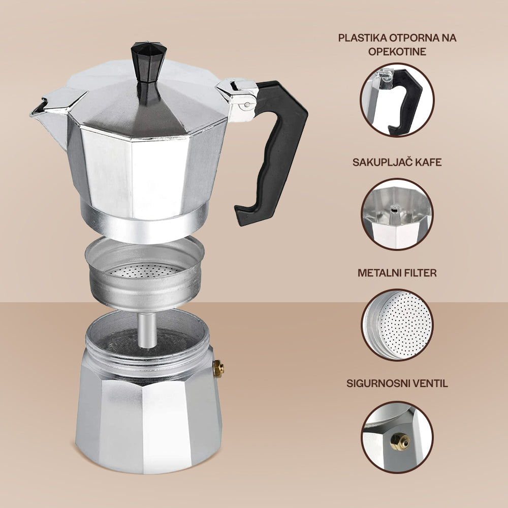 Džezva za espreso i moka kafu 300 ml – slika 3