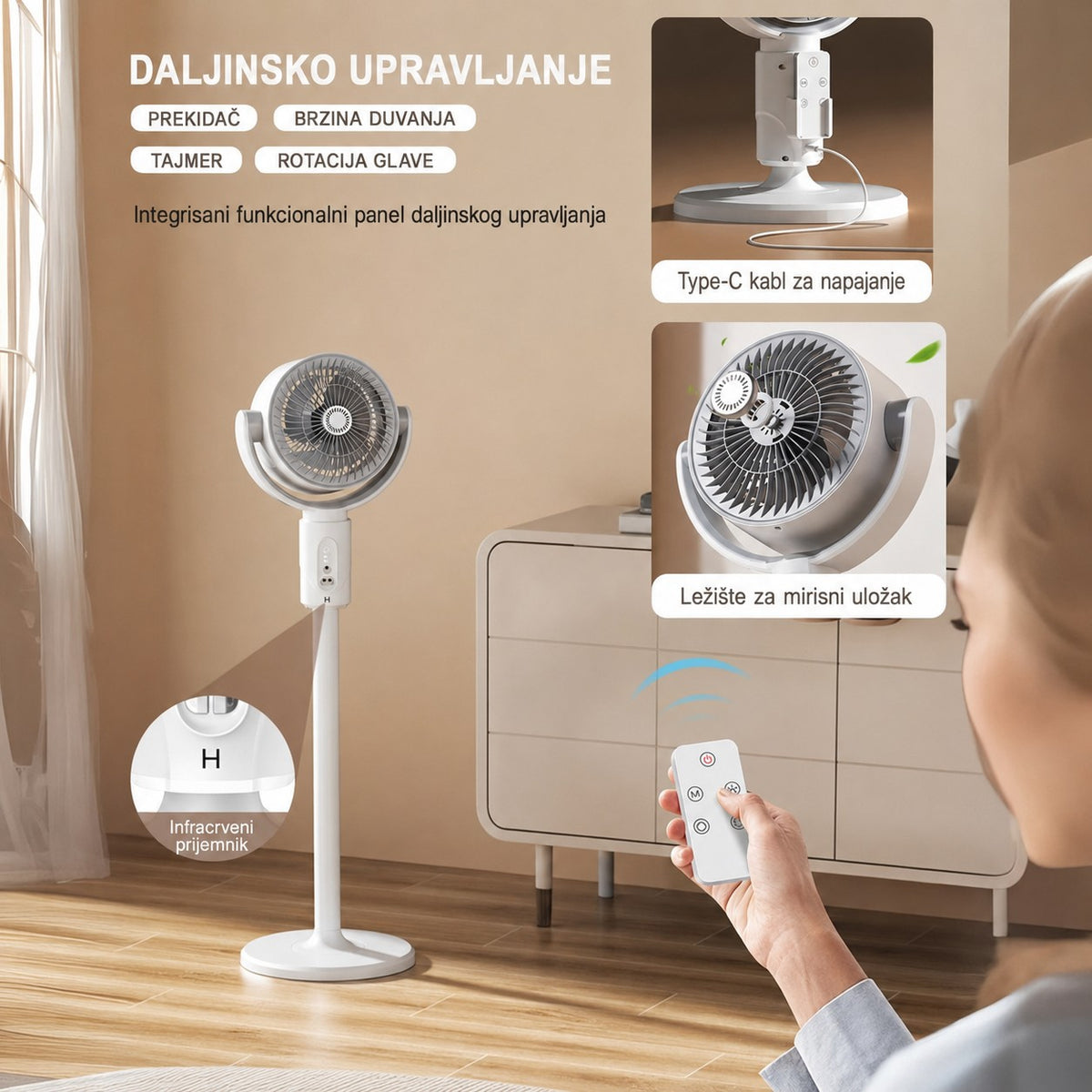 Bežični punjivi ventilator F1 – slika 3